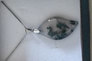 COAI sterling silver Moss agate necklace