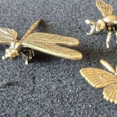 3 brass Animals,. Solid brass.