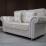 Olympia Cream Fullback Plush Velvet Fabric Sofa Set Image 3