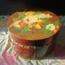 Large Vintage Hand Painted Wooden Box Image 4