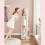 Rotating Mirror with Jewellery Cabinet  Standing Full-Length Mirror & Storage Organiser Image 3