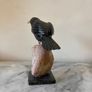 Hand-Carved Gemstone European Blackbird on Agate Geode Base Image 6