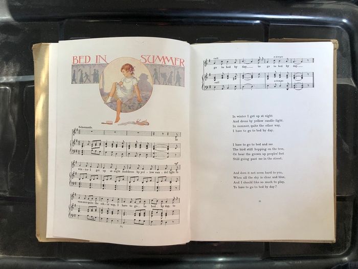 Antique Book Songs with Music from A Child's Garden of Verses by Robert Louis Stevenson