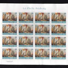 2006 Ireland St Patrick Day Commemorative Stamp Sheetlet Plate 1A1A1A1A Fine Used with Dublin cancel of 16th February 2006 (First day of issue)