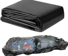 Black LDPE Pond Liner,4mx5m 20 Mil Large Fish Pond Liner, Heavy Duty Flexible Waterproof Sheet for Garden Ponds, Fish Ponds, Water Features, Streams Fountains (4mx5m)