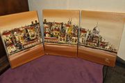 Matching Trio of Oil on Canvas paintings - Signed