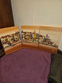 Matching Trio of Oil on Canvas paintings - Signed