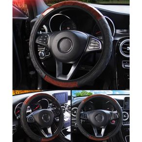 Universal Interior Accessories PU Leather Steering Covers Wooden Pattern Car-styling Car Steering Wheel Cover