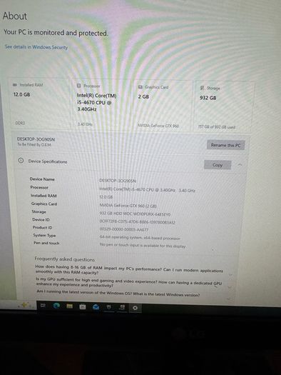I5 game pc for 240
