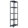 Storage Shelf Racks 2 pcs Black 125 kg 60x30x180 cm Plastic Image 2