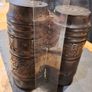 Vintage Hand Carved Hardwood Salt Pepper Shakers Image 3