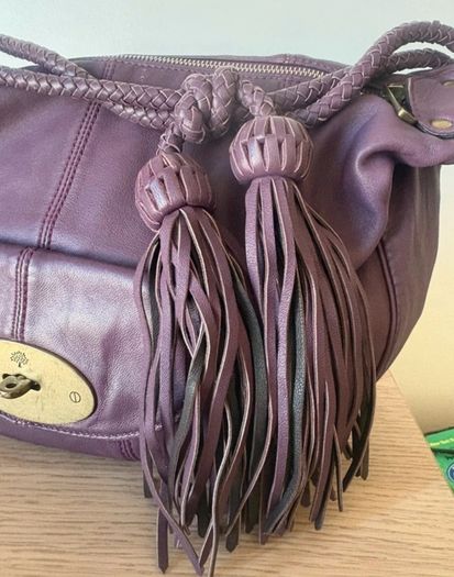 Mulberry Tassle Hobo bag in rich plum