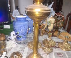 Beautiful Old Heavy Brass Oil Lamp Converted, Postage Available