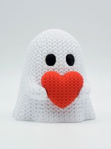 Knitted Halloween Heart Ghost