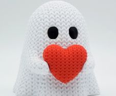 Knitted Halloween Heart Ghost