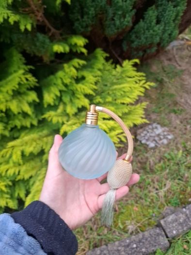 Vintage light blue perfume bottle postage possible