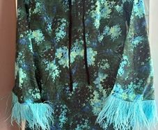 Hope & Ivy Feather Trim Mini Dress