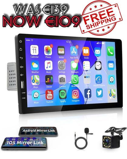 NEW SALE | Car Radio Single Din Car Stereo 9 Inch Touch Screen with Bluetooth Mirror Link USB FM Radio Audio Receiver Head Unit with Backup Camera