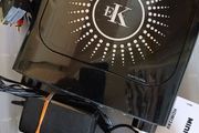 karaoke CD player, microphone, audio cable