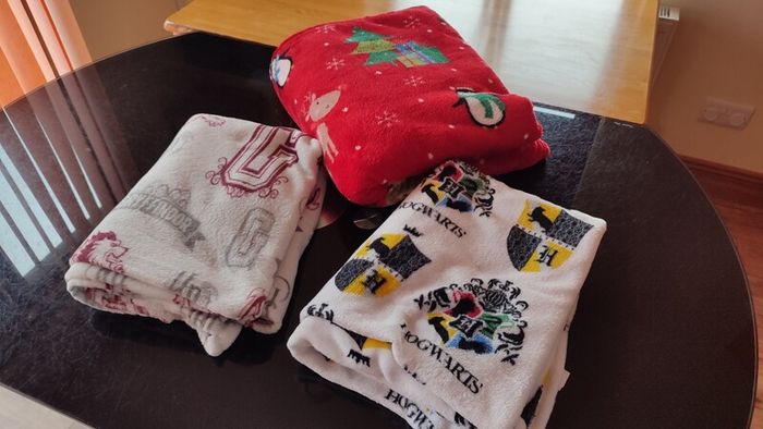 3 x Fleece Blankets Festive Christmas Harry Potter Hogwarts