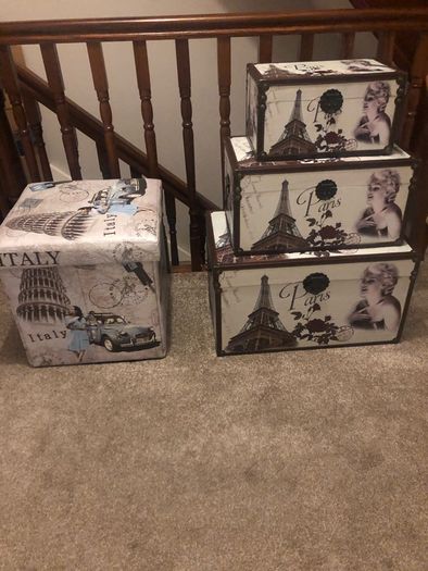 Set Of three wooden storage boxes. Three sets to sell
