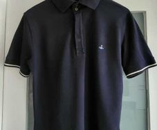 Vivienne Westwood navy polo shirt Sz S (Fit 10-12UK)