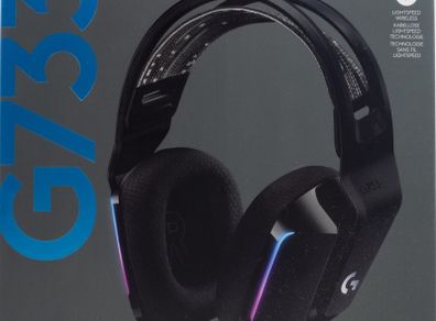 Logitech G733 LIGHTSPEED Wireless Gaming Headset with suspension headband, LIGHTSYNC RGB, Blue VO!CE mic technology and PRO-G audio drivers, 29 Hour battery life, 20m range - Black