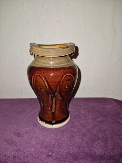Castle Arch brown glaze pottery vase