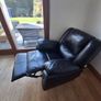 Black Leather Reclining Armchair Image 2