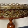 French Style Marquetry & Brass Round Centre Table , Cherub Motifs & Glass Top Image 2