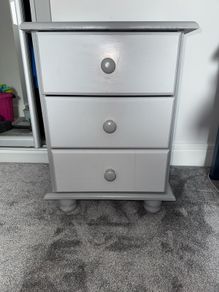 Solid Wood 3 Drawer Bedside Locker