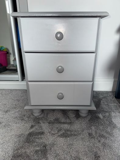 Solid Wood 3 Drawer Bedside Locker