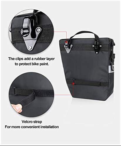 Bike Pannier Bag Set for Bicycle Cargo Rack Saddle Bag Laptop Pannier Rack Bicycle Professional Cycling Accessories 3 in 1-Black