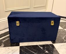 Blue Velvet Storage Chest