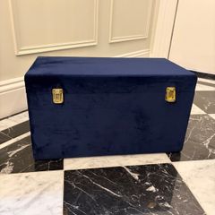 Blue Velvet Storage Chest