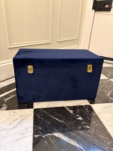 Blue Velvet Storage Chest