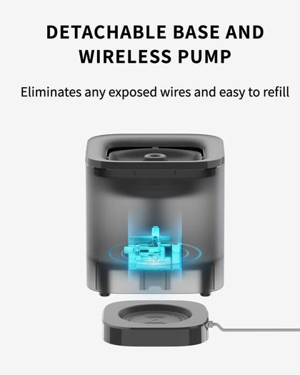 Cat Water Fountain, EVERSWEET SOLO SE, 1.85L Ultra Quiet Automatic Cat Drinking Fountain for Indoor Use, Easy-Clean Design with Carbon Filter and Separate Base, Plug-In Cat Water Dispenser