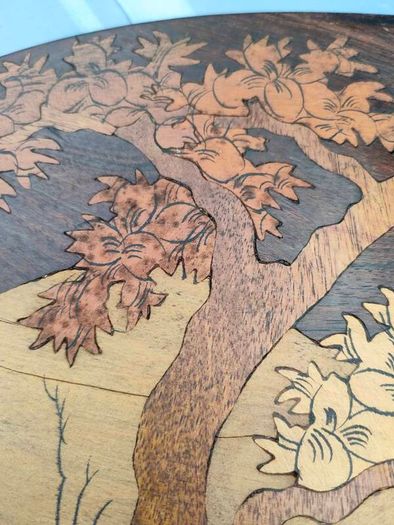 2 X Vintage Indian Rosewood Marquetry panels