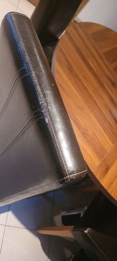 4 Brown Leather Dining Chairs