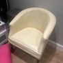 Two cream leather chairs great condition Image 2