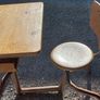 vintage French kids study art school table in very original condition very well built and sturdy Image 3