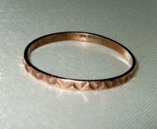Vintage Hallmarked 9k Rose Gold Geometric Ring