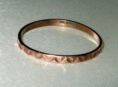 Vintage Hallmarked 9k Rose Gold Geometric Ring