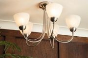 Litecraft Barcelona Satin Nickel 5 Arm Ceiling Light