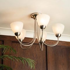 Litecraft Barcelona Satin Nickel 5 Arm Ceiling Light