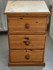 Bedside Table Chest of Drawers Nightstand Solid pine wood cabinet