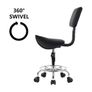 Rolling Saddle Stool Spa Salon Chair Black Image 7
