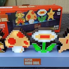 Super Mario Bros Icons Light - Officially Licensed Nintendo Sound Reactive Mode, Decorative Light Up Super Mario Figure Bedroom Accessories and Gaming Room Decor