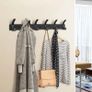 Coat Hooks Wall Mounted, 2 Packs Coat Hangers Wall Mounted with 6 Hooks, Rust-Proof Coat Racks for Jackets, Bags, Hats and Scarves, Wall Hanger for Bedroom, Bathroom, Kitchen (Black) Image 5