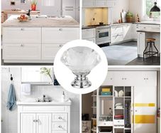 BNIB 4 Pack 30mm Crystal Glass Cabinet Door Knobs Cupboard